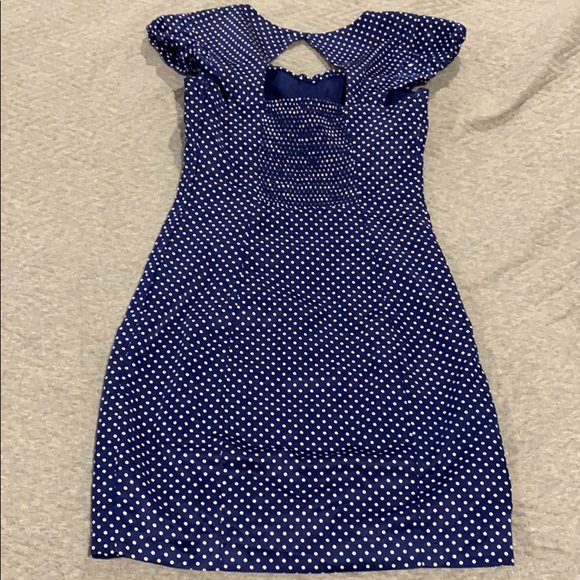 Blue and white polka dot dress - Picture 2 of 5